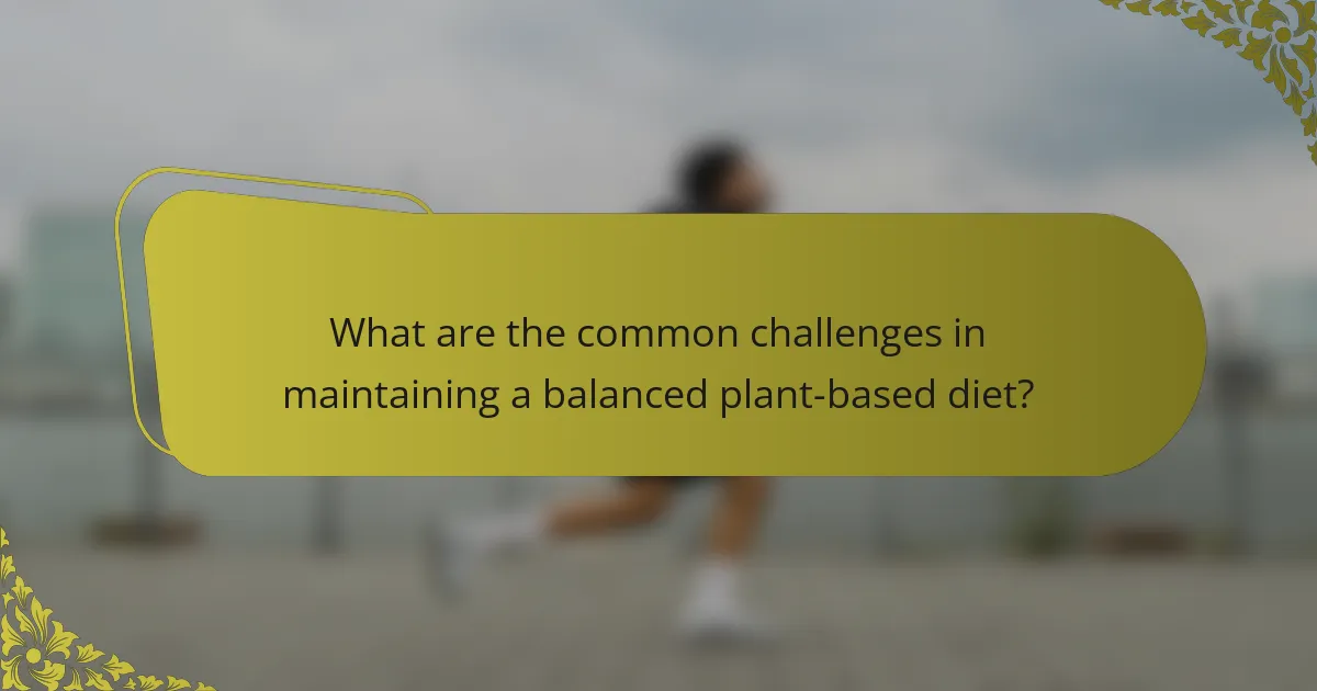 What are the common challenges in maintaining a balanced plant-based diet?