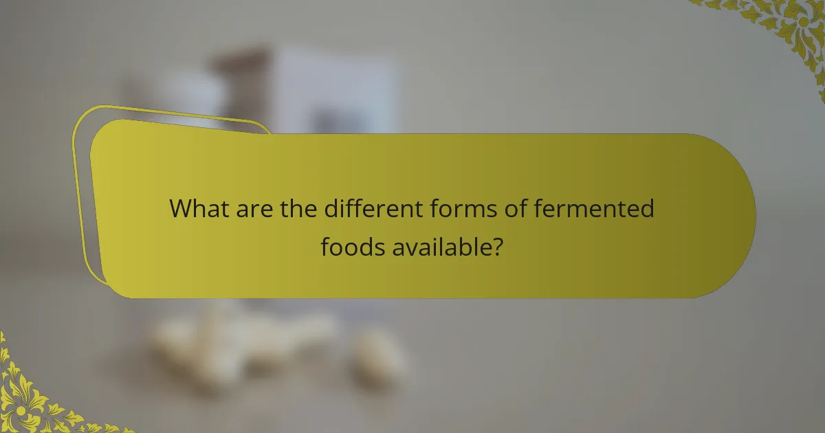 What are the different forms of fermented foods available?
