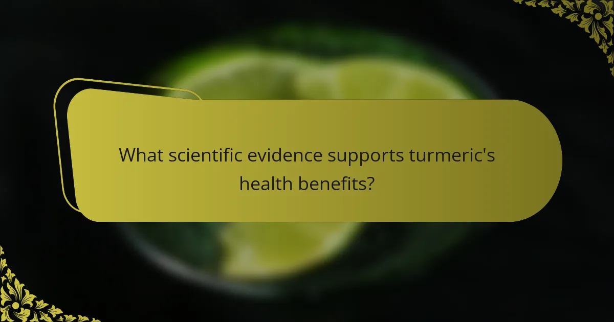 What scientific evidence supports turmeric's health benefits?