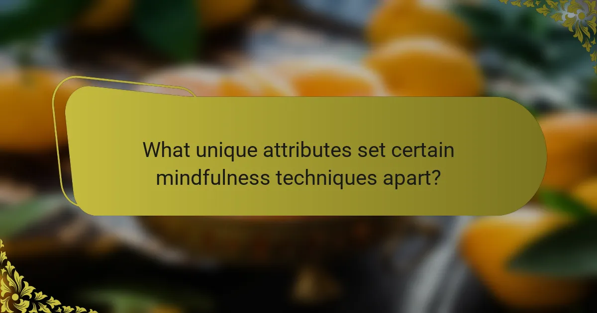 What unique attributes set certain mindfulness techniques apart?