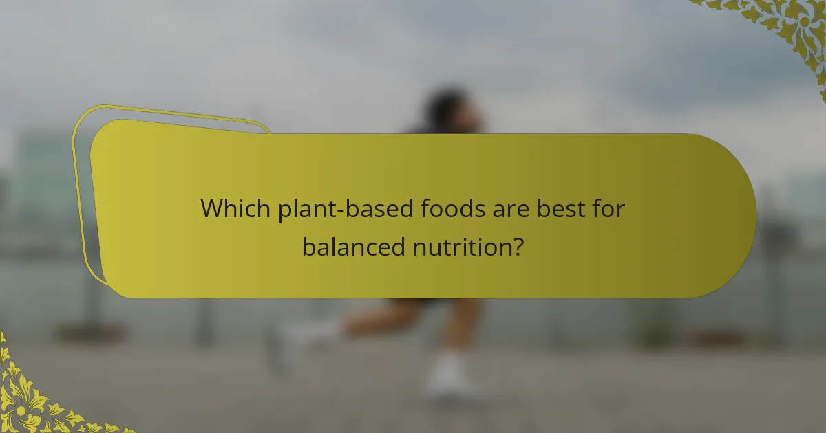 Which plant-based foods are best for balanced nutrition?