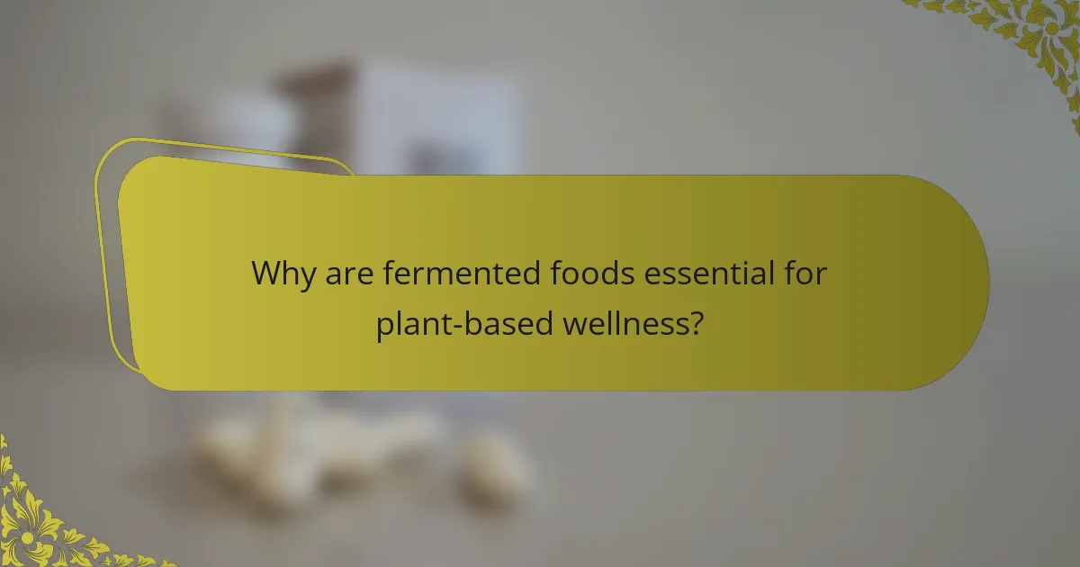 Why are fermented foods essential for plant-based wellness?
